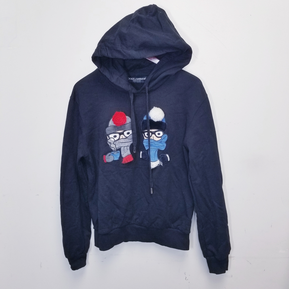 Dolce & Gabbana Black Blue Graphic Sweater